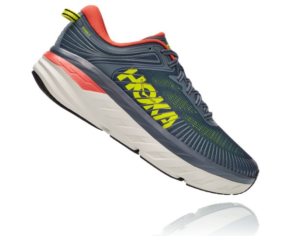 Hoka One One Bondi 7 Mens UK - Red Road Running Shoes - DQKJG9054